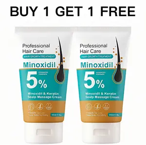 [BUY 1 GET 1 FREE]5% Minoxidil Hair Growth Scalp Massage Cream with Keratin & Ginger for Men Women Prevents Loss Repairs Follicles Promotes Fast Regrowth Strengthens Roots Buy 1 Get 1 Free