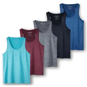 Real Essentials 5-Pack Women's Racerback Tank Top Dry-Fit Athletic Performance Yoga Activewear (Available in Plus Size)