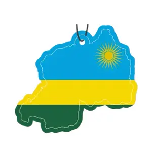 PRDRWNDN Hanging Car Diffuser, Car Fragrance Accessory with Rwanda Map Shape & National Flag Colors to Infuse Vibrant Rwandan Culture and Pride into Your Vehicle