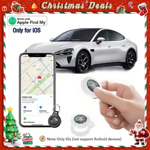 [Valentine's Day] Tukio Tx02 GPS Tracker (iOS Only) for Cars & Pets- Mini Clear Design, Weatherproof Case, Anti-Lost Device, Works with Apple Find My (iOS Only), IP67 Waterproof, Replaceable Battery Protection