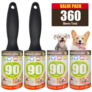 AdorerCare Lint Remover Rollers [360Sheets Value Pack] Hair Clothes Garment Super Sticky Remove Dog Cat Pet Animal Hair Fur Dust Cleaner Lint Brush