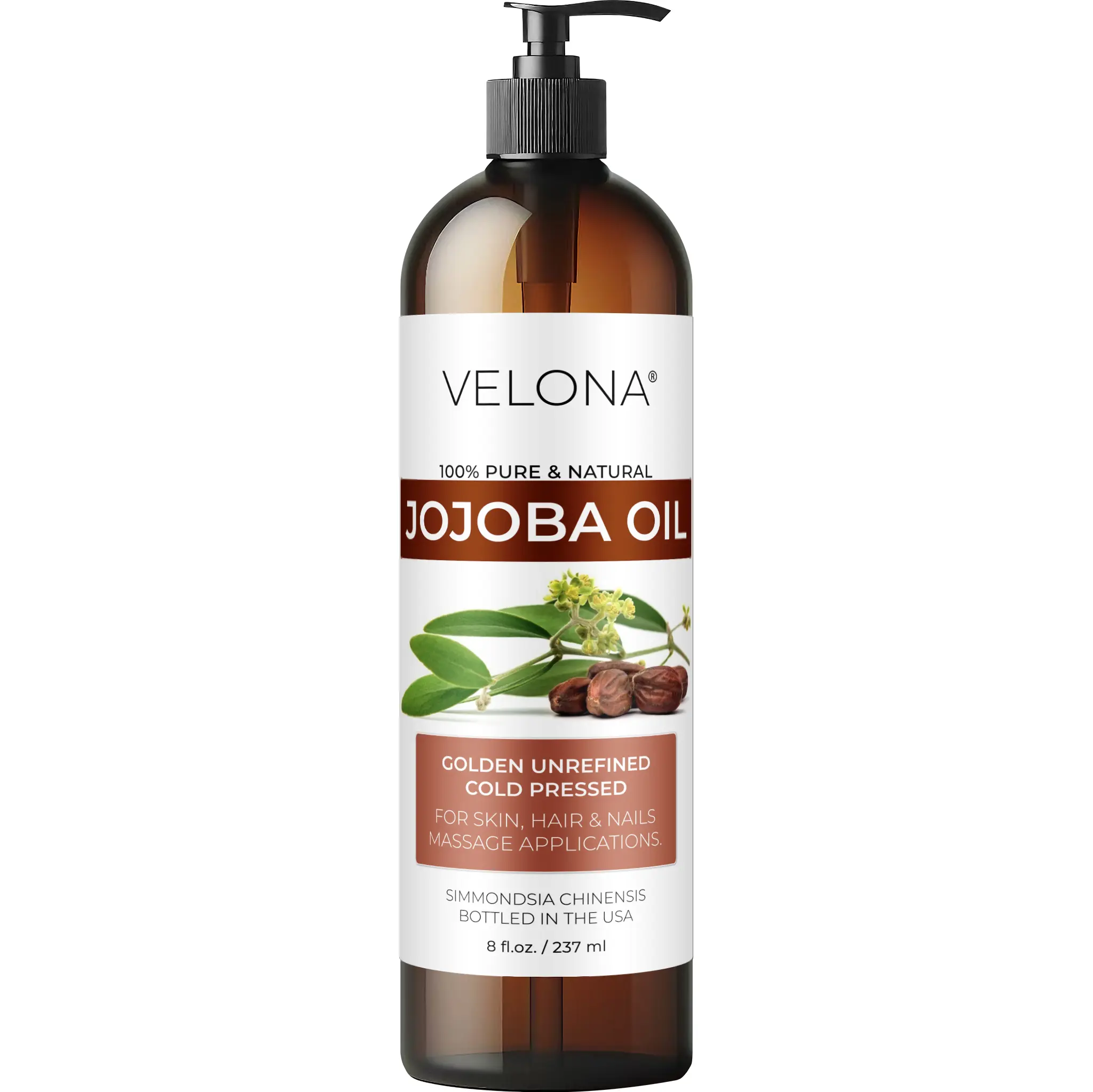 Jojoba Oil - 8 fl oz | 100% Pure and Natural | After Shower Body Oil | Golden, Unrefined, Cold Pressed, Hexane Free Cleanser