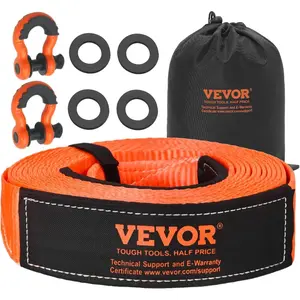 VEVOR Recovery Tow Strap 3 inches, 8 feet 36, 000 lbs Break Strength, Triple Reinforced Loop Straps, Tree Saver, Winch Line Extension Strap, Off Road Towing and Recovery, Extreme Weather ResistanceVEVOR Super Brand Day