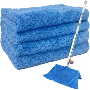 4 count  Microfiber Cleaning Cloth, 30"x20" Washable  Floor Cloth for  Mop House Floor Kitchen  Window Highly Absorbent, Lint and Streak Free