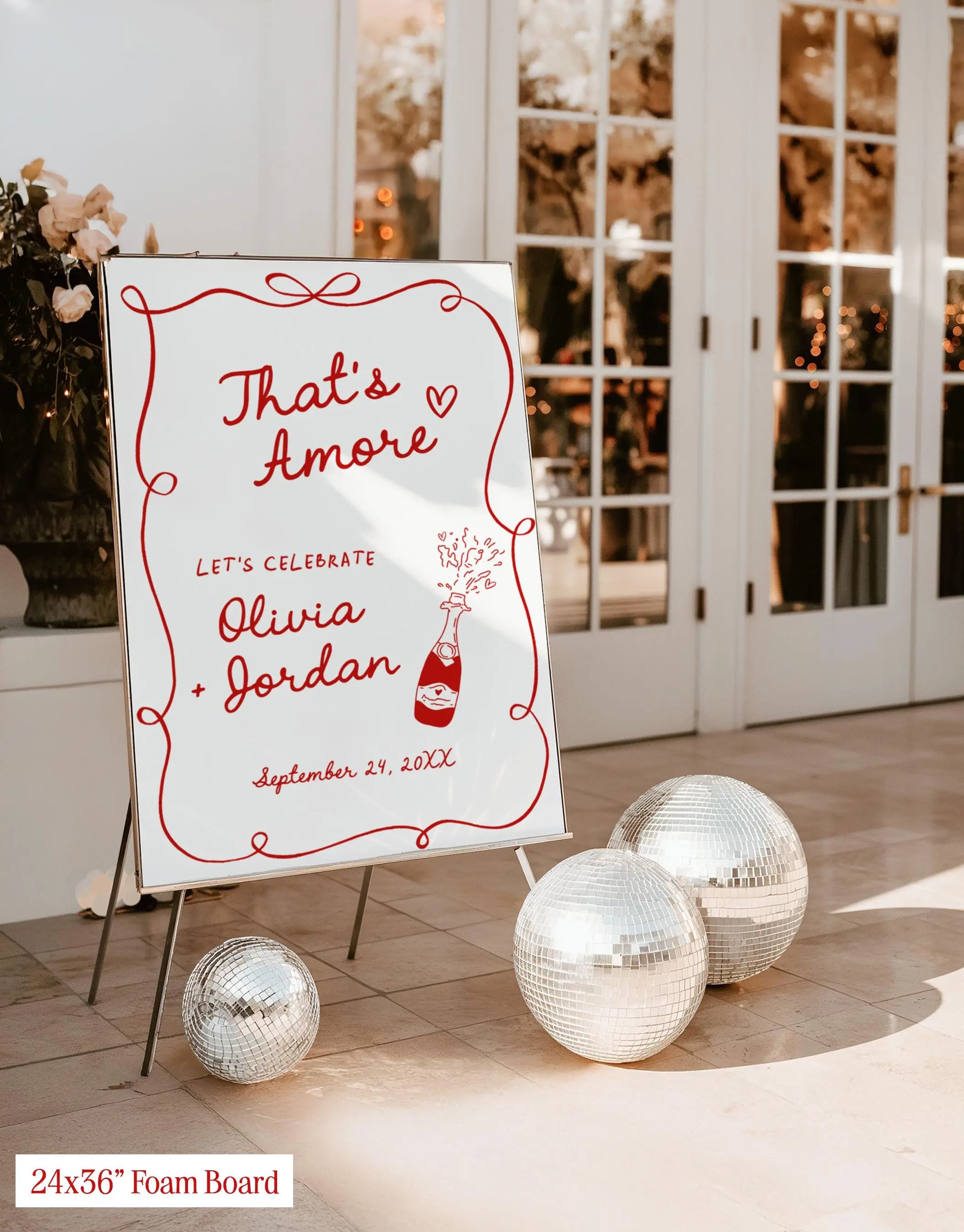 Personalized That's Amore Wedding Welcome Sign, Custom Name Foam Board Sign | 18x24 & 24x36 | Printed & Shipped, No DIY
