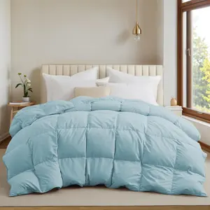 Goose  Down Comforter - Cloud-Like Fluffiness Down  Comforters,  Season Duvet Insert with Soft Downproof Cover (Cal , Blue, 108"X94")