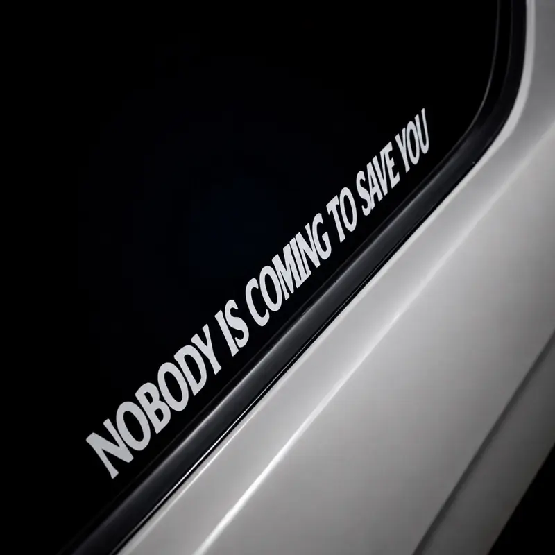 Nobody Is Coming to Save You 2 Pack Motivational Car Decal | Bold Quote Vinyl Sticker | Statement Bumper Sticker for Cars Trucks Laptops Gym | Entrepreneur Mindset Decal | Permanent Vinyl | 11x1"