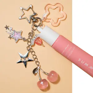 Lip Balm Keychain Cap for Summer Fridays 0.5 Oz - Secure & Stylish Lip Gloss Holder with Hook & Loop Closure, 7 Color Options - Ideal Gift for Women