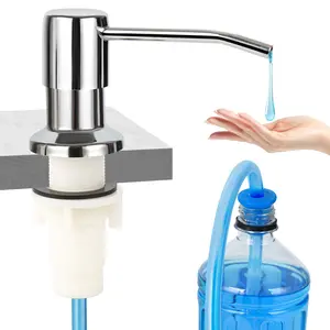 Built in Soap Dispenser for Kitchen Sink - Brushed Nickel Stainless Steel, 100cm Long Extension Tube