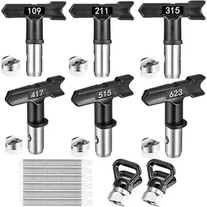 14 count Airless Spray  Tool Set, 6 Airless  Sprayer Tips, 6 Airless  Spray  Filter and 2 count Nozzle Tip Guards for Airless Spraying Machine Parts (109,211,315,417,515,623)