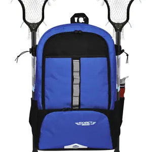 Exxact Sports Lacrosse Bag with Two Stick Holders and Separate Cleats Compartment - Extra Large Lacrosse Backpack For Adults