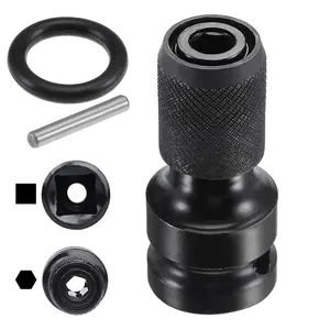 1/2 Inch Square To 1/4 Inch Hex Shank Conversion Adapter, Impact Drill Chuck Adapter, Power Tool Accessories for Impact Wrench, Air Impact Wrench