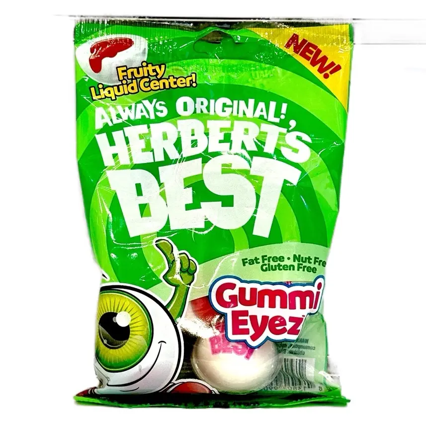 Herbert’s Best Gummy Eyez Boozy Candy, Gluten-Free Fruity Chewy Snack with Liquid Center, Sweet Halloween Treat
