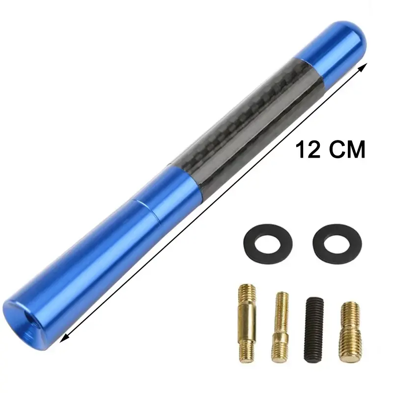 Carbon Fiber Roof Mount Antenna Adapter - Adjustable Height 4.53-11 inches, Multi-Size Short Options (3.5cm/8cm/12cm), Direct Screw-On, Unobstructed AM/FM Radio Signals, Stylish Look, Car Long, Fits Most Cars and Trucks Easily