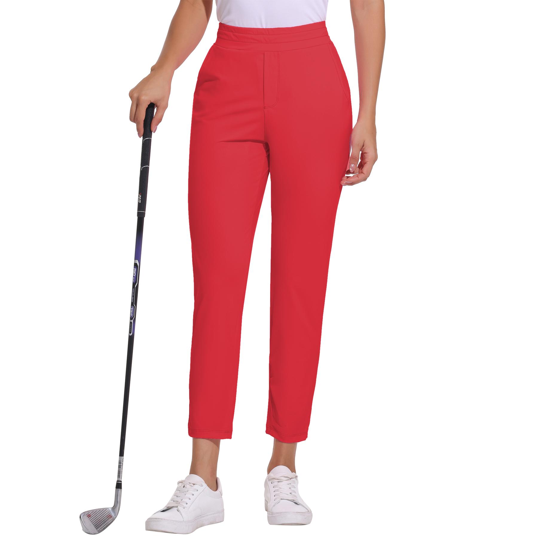 7/8 Golf Pants for Women, Lightweight Athletic Sweatpants with Pockets, Gym Work Travel Casual Trousers