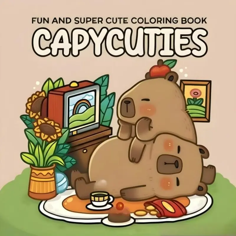 Capybara Coloring Book, Thickened Coloring Book, Drawing Book, Fill-In-The-Blank Book, Kids' Art Activity, Educational Toy