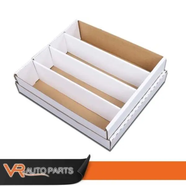 Corrugated Cardboard Storage Box - 3200-Count, 4-Row, for Baseball Cards, Coin Slabs, Card Organization & Protection, Card Organizer