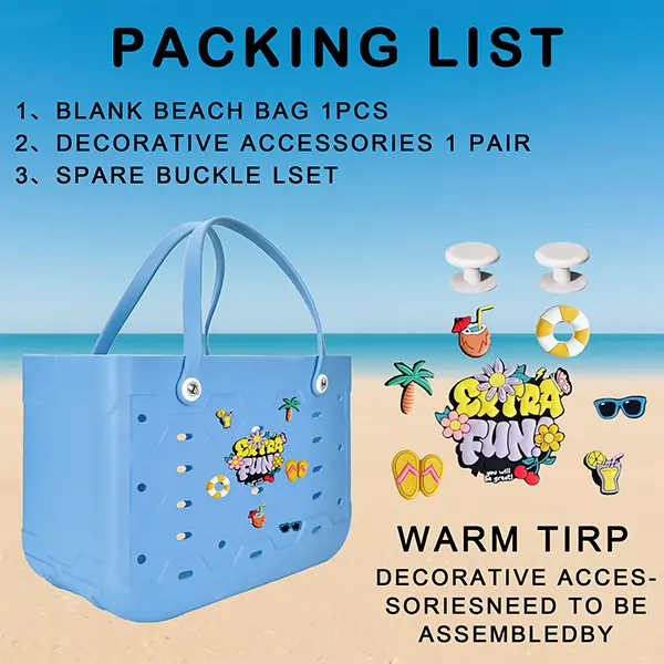 1pc Large Women's Beach Bag, Large Capacity Geometric Pattern Open Design Beach Bag,  EVA Handbag, EVA Tote Bag, Rubber Vegetable Basket Bag, Suitable for Beach, Swimming Pool, Vacation, Travel, Camping - Fashionable and Casual Shopping Bag