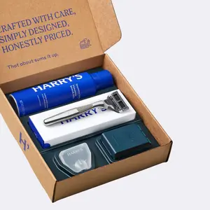 Harry's Original Gift Shave Sets 5 Blades Stainless Steel Blades - Razor Handle, Blade Refills, Shave Gel or Cream, and Travel Blade Cover