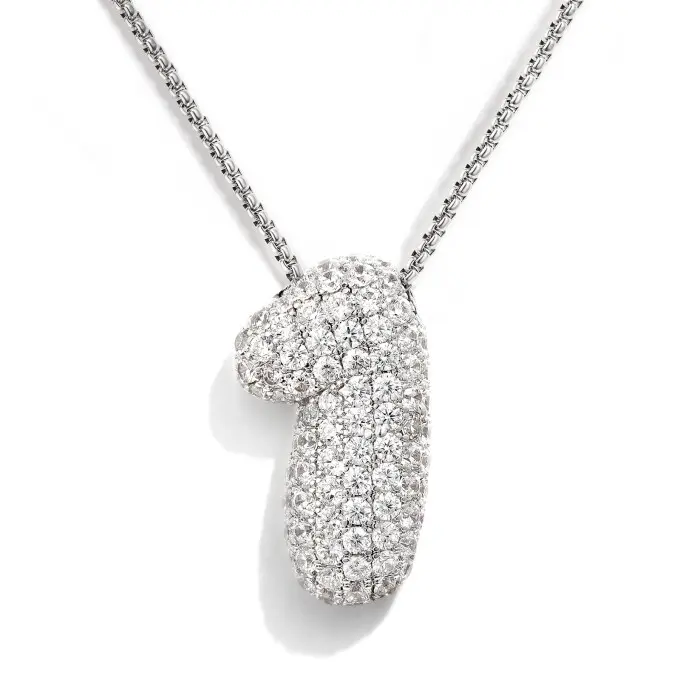 KissYan Bubble Number Necklace, 14K Gold Plated Cubic Zirconia 0-9 Charms Pendant Box Chain Necklace Inspiration Numerology Jewelry for Women Men