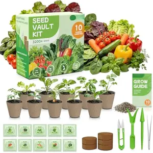 3200+ Non-GMO Seeds for Planting Vegetables, Indoor Outdoor Garden Seed Starter Kit, Easter Unique Gift for Mother, Women, Mom, Friend, Her