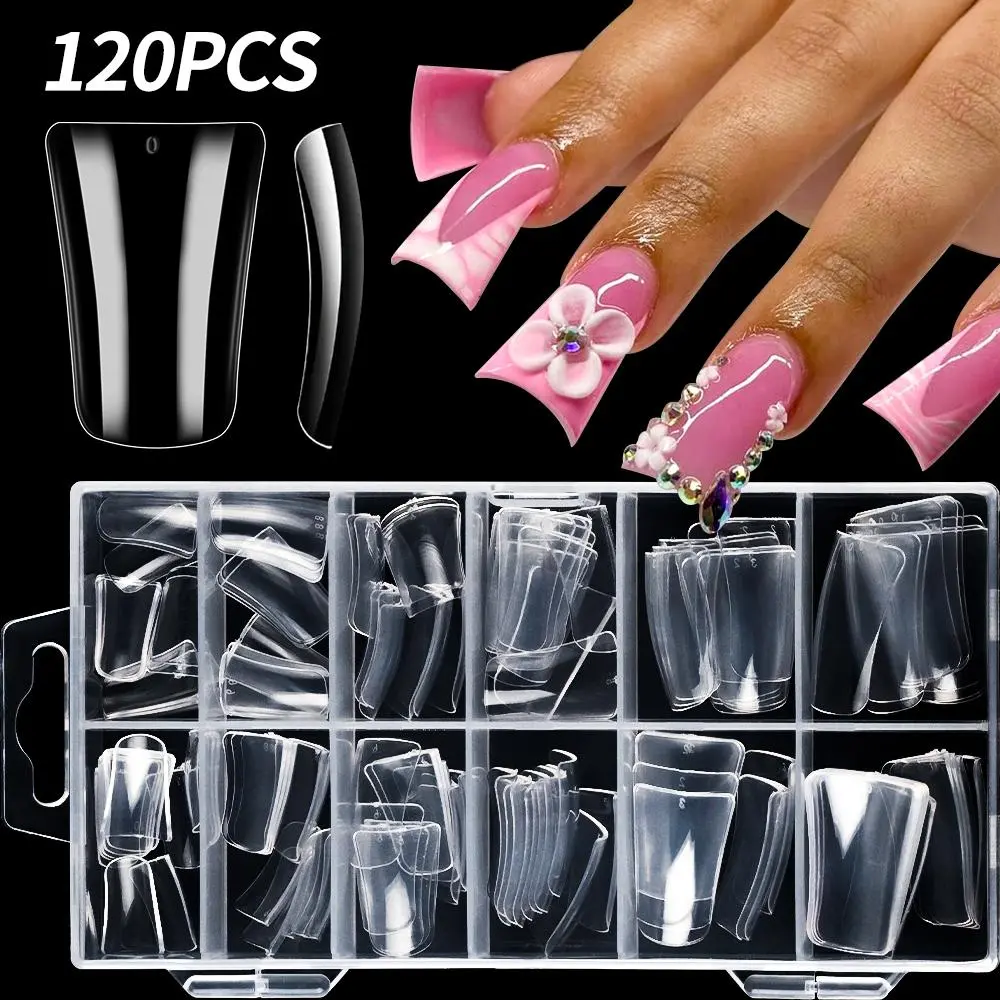 120/500Pcs Half Cover Duck False Nail Tips Clear/Natural Press On Nails Y2K Fake Fingertips Extension for Women Manicure Salon