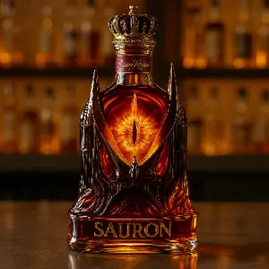 Novelty Sauron Eye Whiskey Decanter, Lord of the Rings Themed Liquor Bottle, Premium Barware Gift, Fantasy Movie Fan Decor, Man Cave Display