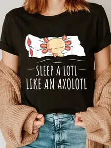 100% Cotton Axolotl Salamander Sleeping Shirt T-Shirt