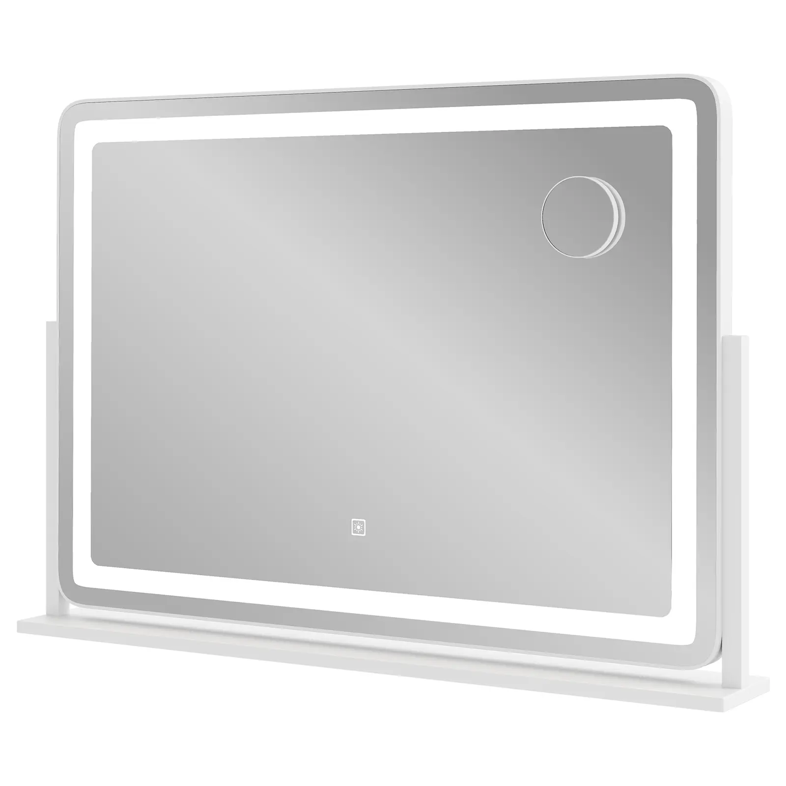 COSTWAY - 32 x 22 Inch Large Makeup Vanity Mirror with 3-Color Lighting Mode-White