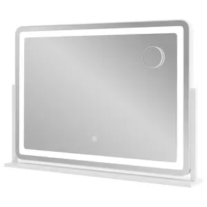 COSTWAY - 32 x 22 Inch Large Makeup Vanity Mirror with 3-Color Lighting Mode-White