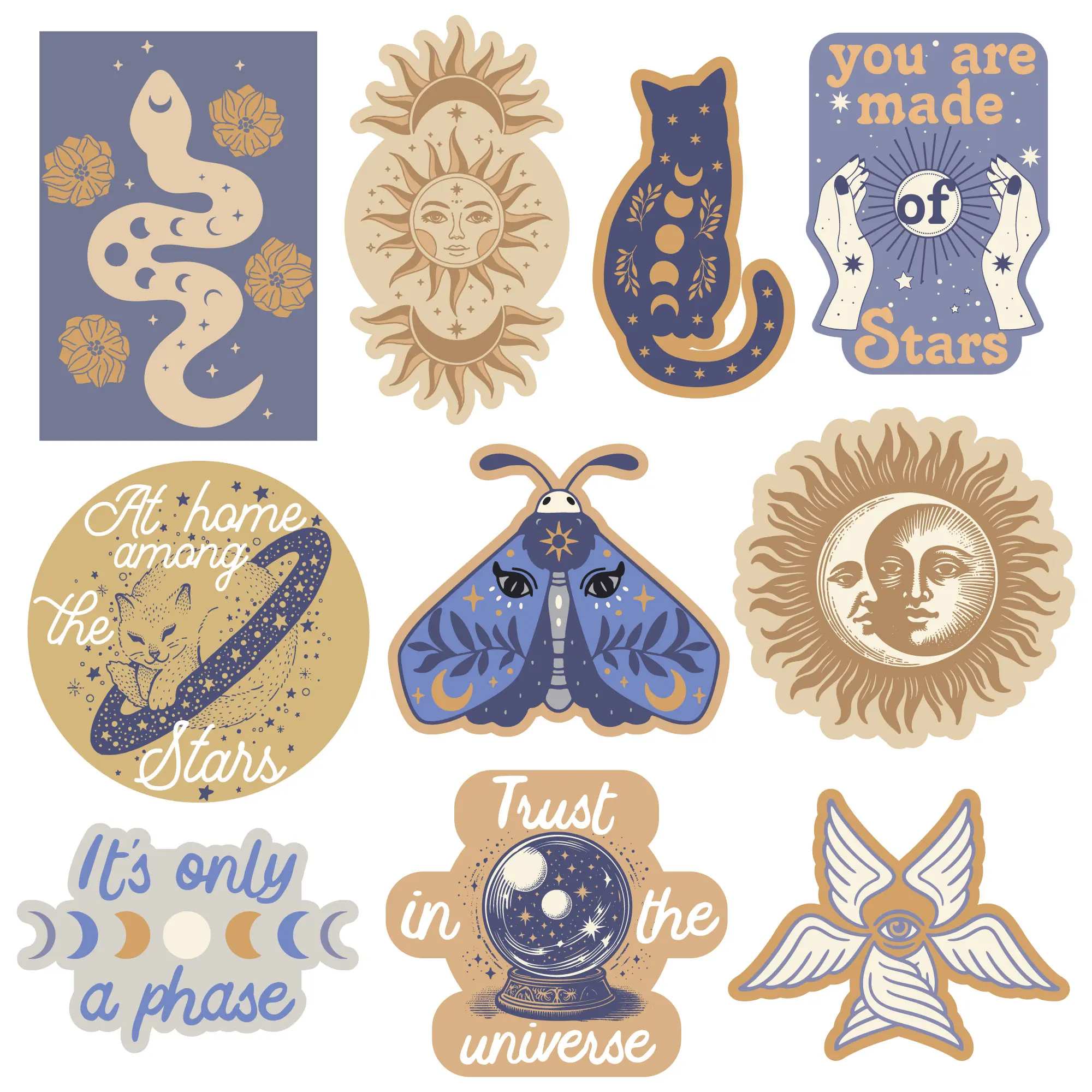 Celestial Sticker Extra Large Star Stickers for Adults Funny Adhesives with Memes Funny Stickers with Colorful Graphic Decals Funny Space  Multi