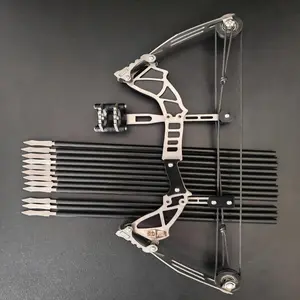 Mini Composite Bow Mini Compound Bow And Arrows Set For Target Shooting Hunting Games Pocket Bow  Archery Gift Mini Archery Bow Set For Game Gift stainless steel mini bow Cool gift