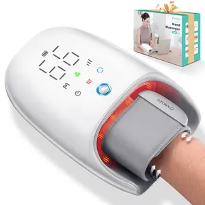 Hand Massager with Heat and Compression, Rechargeable Touchscreen Massager with Roller Kneading for Wrist, Carpal Tunnel and Finger Numbness Relief, Gifts for Women Men Mom Dad (White)