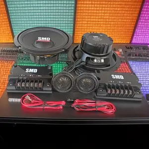 6.5-inch car audio component speaker system with 2 frequency dividers, equipped with 2 subwoofers and 2 speaker groups