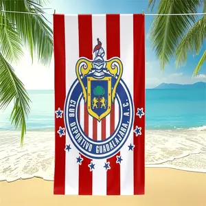 Chivas de Guadalajara Beach Towel, Official Team Crest & Striped Print, Super Absorbent Microfiber, Perfect for Beach, Pool & Soccer Fan Gear, Ideal Gift for Supporters, Striped Pattern Towel