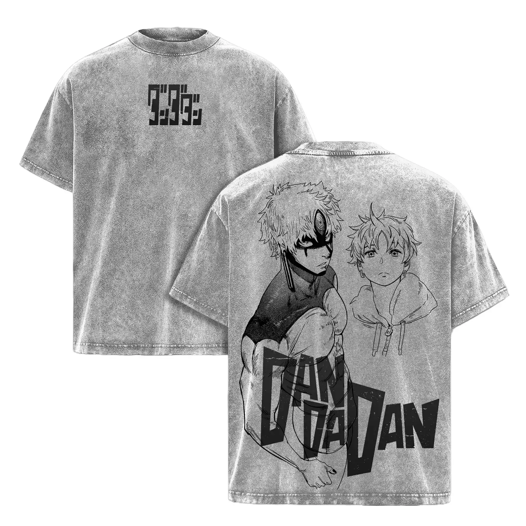 Enjoji Jin T-Shirt, Dandadan Vintage Oversized Tee, Heavy Cotton Unisex Anime Top, Retro Manga Graphic Streetwear Menswear Shirt