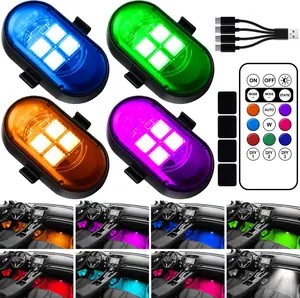 Skyly Car LED Light, Multifunctional Car LED Warning Light, Rechargeable Wireless Car Light with Remote Control, Decorative Light, Motorcycle, Truck