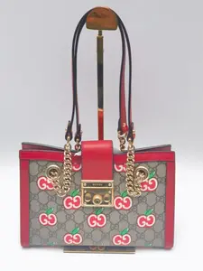 Pre-owned GUCCI leather Clutches & Wristlets Padlock Small Multi Color Coated Canvas Monogram Print Shoulder Bag/Tote
