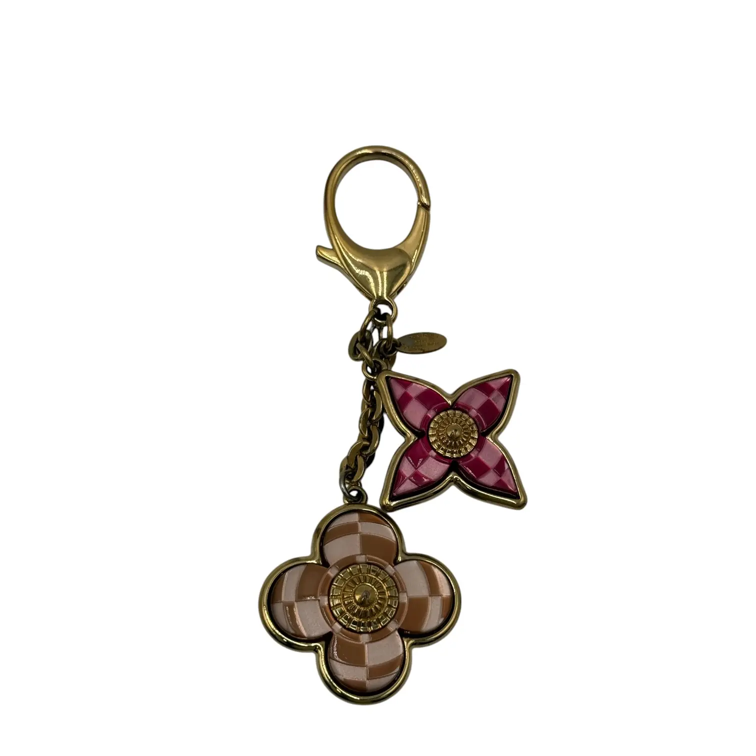 Pre-owned Louis Vuitton GOLD-TONE METAL Bag Accessories BIJOUX SAC MOSAIC FLOWER BAG CHARM