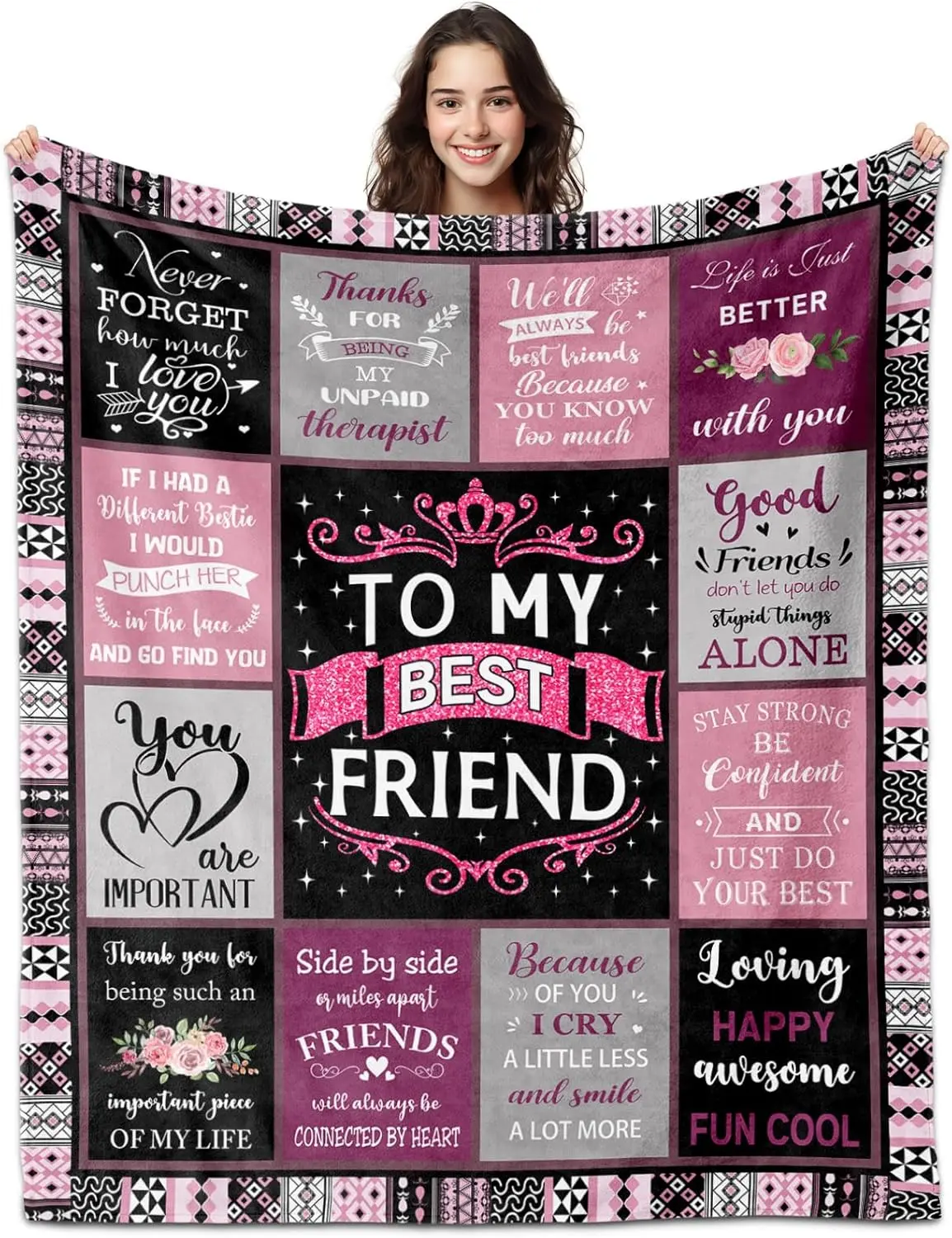 Best Friend Blanket, Friend Gifts for Women, Best Friend Birthday Gifts for Women, Bestie Gifts for Women, Friendship Gifts for Women, Gifts for Best Friend Woman, BFF Gifts