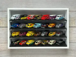 28 Car - Hot Wheels Wooden Display - Black Ice Case - 1/64 Scale