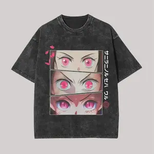 Men's Washed Printed Short-Sleeve Distressed Round Neck T-Shirt - Casual Basic Tees, Streetwear Festive Menswear Unisex Everyday Top