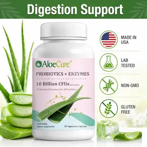AloeCure Prebiotic + Probiotic & Enzymes for Women's Health Featuring Organic Aloe Vera for Full-Spectrum Support, 30 Capsules
