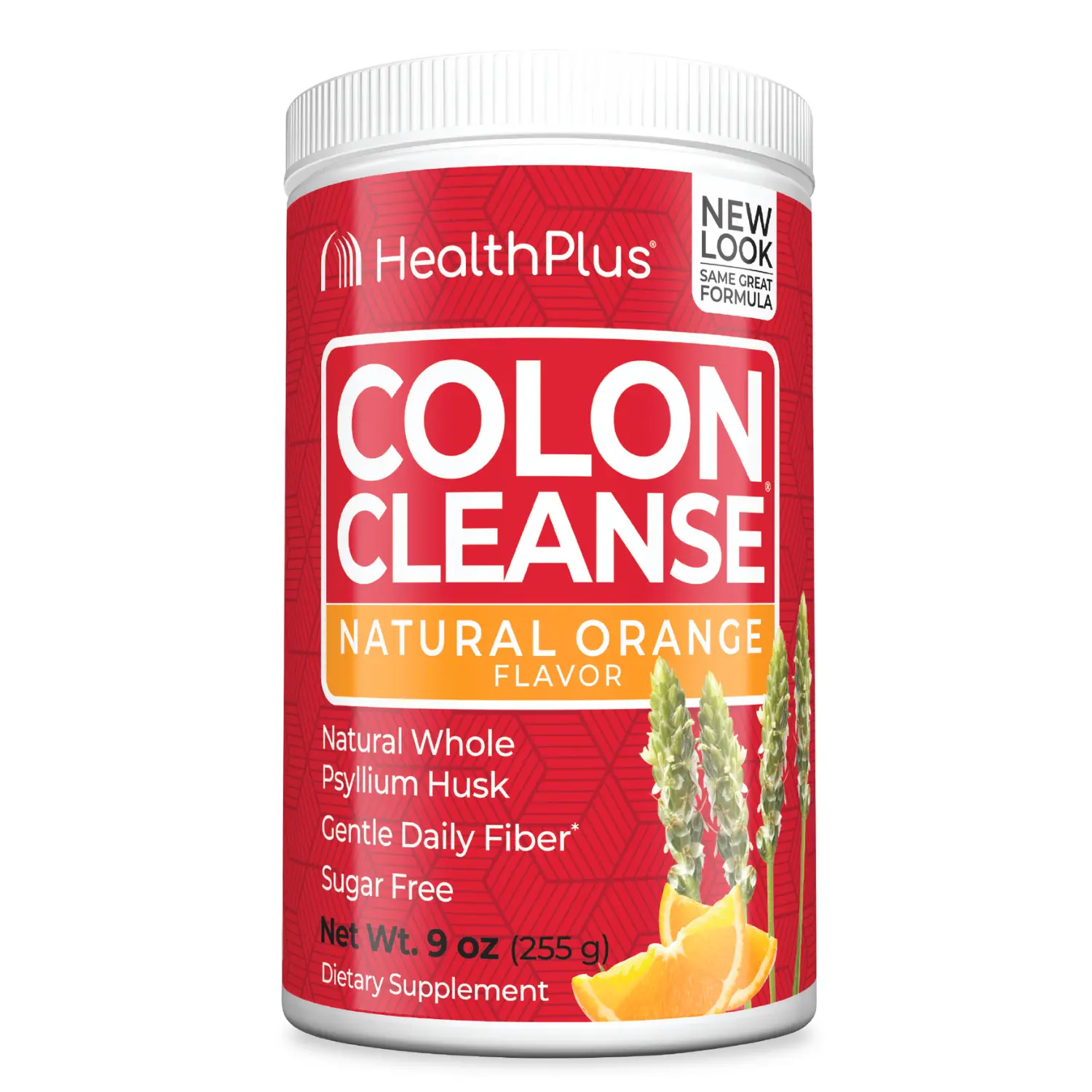 Health Plus Colon Cleanse Powder Orange Flavor – Psyllium Husk Fiber Supplement for Gut & Digestive Support, 9 oz