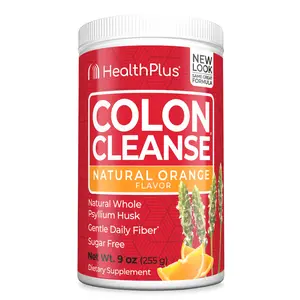 Health Plus Colon Cleanse Powder Orange Flavor – Psyllium Husk Fiber Supplement for Gut & Digestive Support, 9 oz