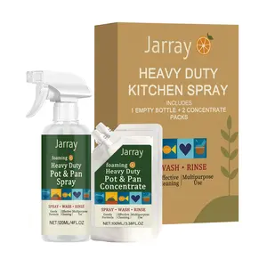 Jarray Heavy Duty Kitchen Cleaning Set - Gentle & Convenient for Daily Use - Removes Grease & Stains - Ideal for Kitchen Utensils & Oil Stains - Quick Action Formula