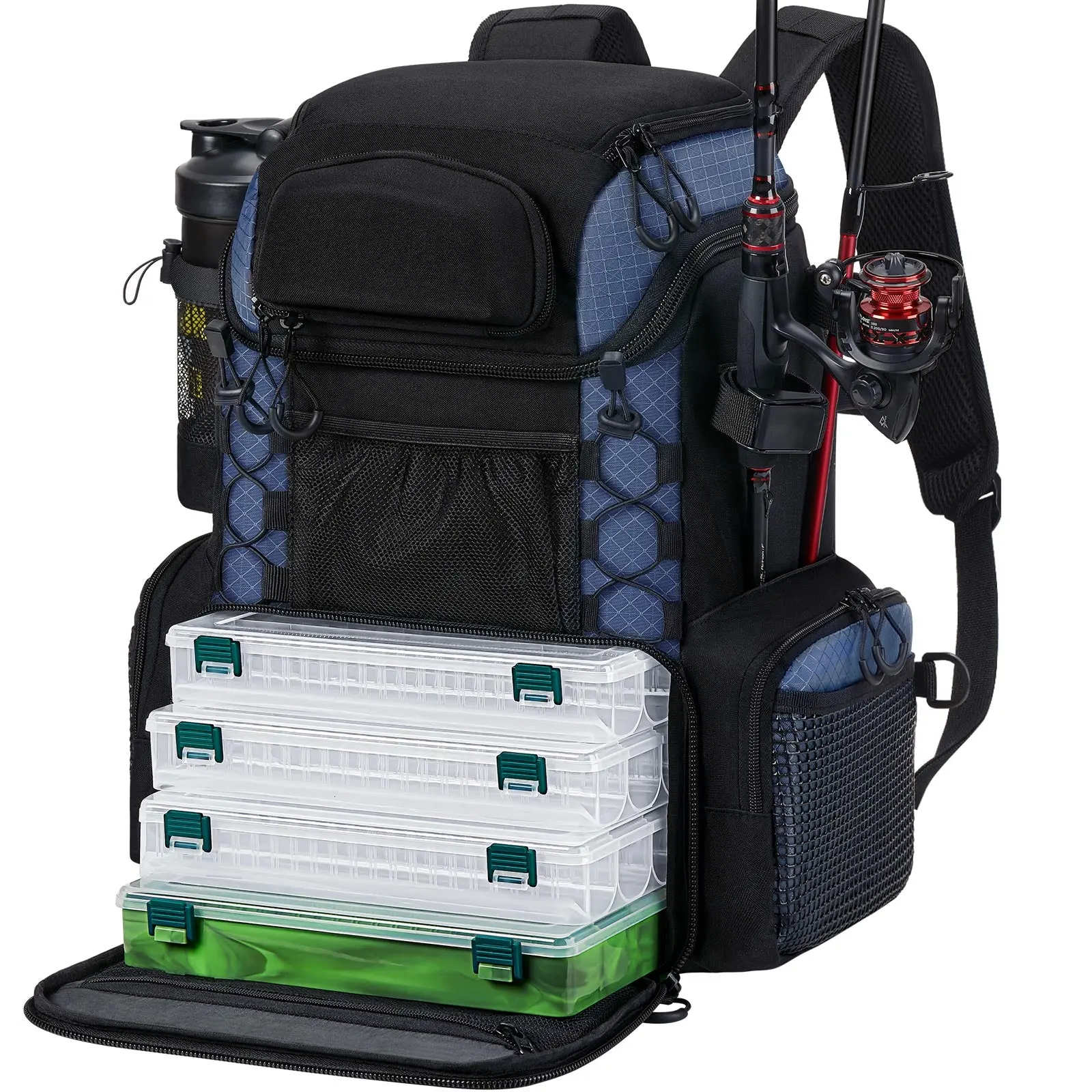 [Amazing Offer] Piscifun Fishing Tackle Backpack Large Fishing Storage Bag for Men With 4 Boxes kuromi backpacks for Outdoors