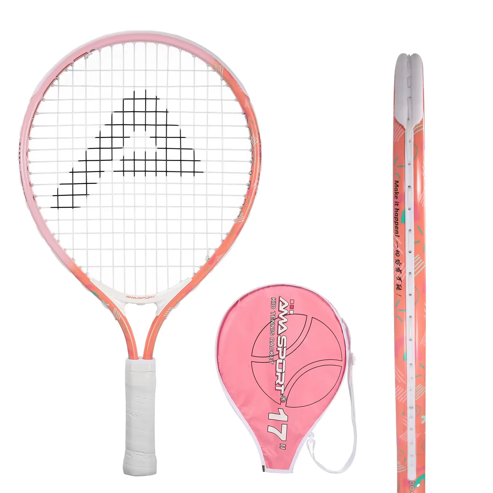 AMASPORT Tennis Rackets for Kids Aluminum Alloy 17'' with Cover Bag for Beginner Junior Children Tennis Racquet