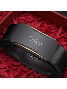 Men's Automatic Buckle Belt, Durable for Business & Casual Use, One-Hand Adjustable, Standard Size, Modern Fashion Accessory, Modern Buckle Belts