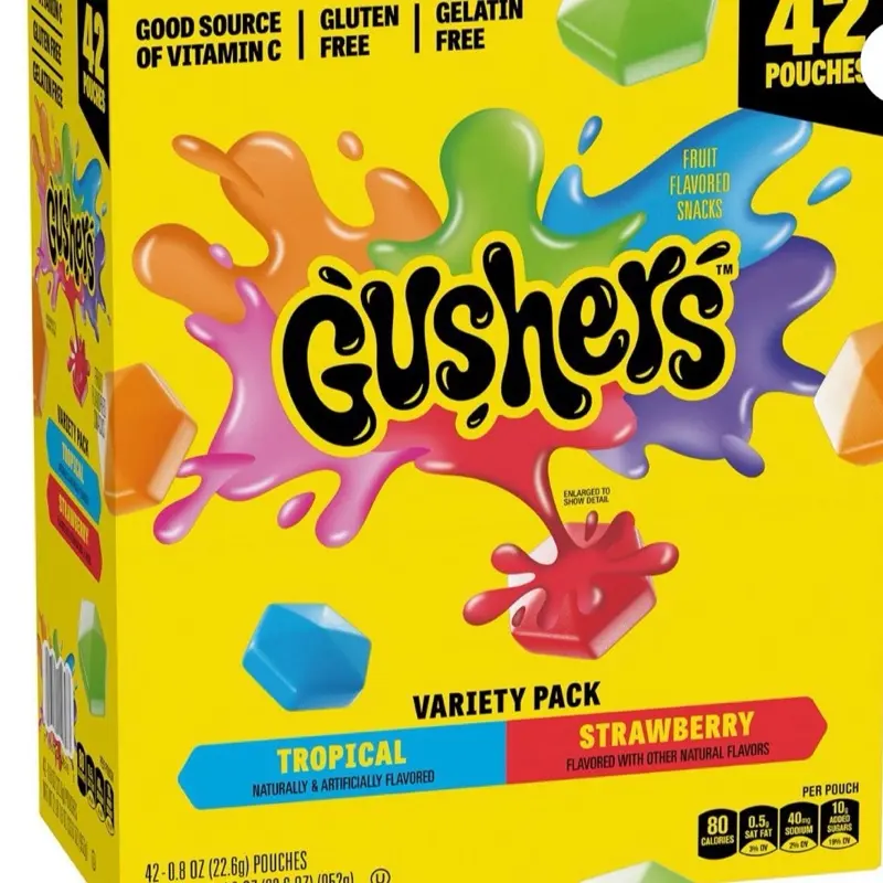 Gushers Strawberry & Tropical Variety Pack Snacks, 0.8 oz., 42 pk.